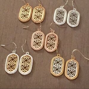 Boho Moroccan Filigree Oval Earrings